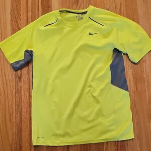 Nike Dri-FIT Neon Yellow T-Shirt with Gray Accents